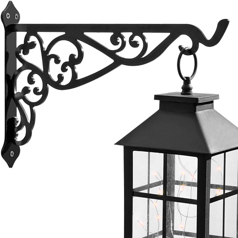 Botany Bracket outdoors decorate Botany lantern Birds Feeder Wall hanging Hooks Wind chime Bracket black