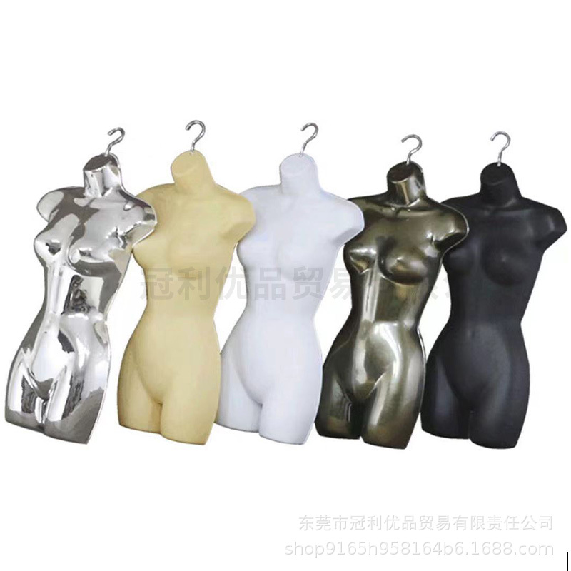 Fábrica al por mayor modelo de plástico placa colgante traje de baño percha modelo de vestido de novia ropa de mujer engrosada maniquí molde de pieza de media longitud