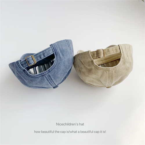 Letter pressed glue washed baseball cap for women, soft top, vintage parent-child hat, casual versatile men's duckbill cap, trendy