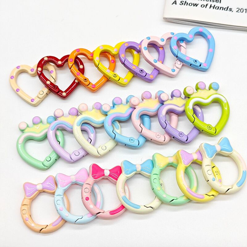 Color paint spring buckle love candy color spring ring opening diy jewelry keychain accessories book ring card ring Color paint spring buckle love candy color spring ring opening diy jewelry keychain accessories book ring card ring