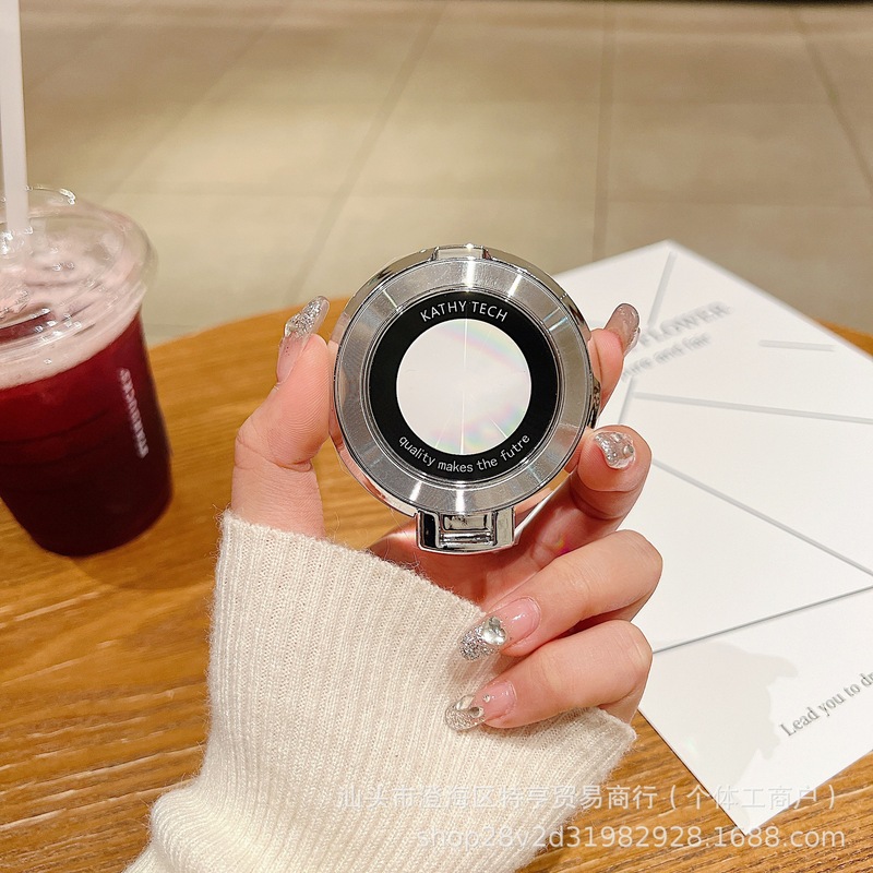 新しいリング電気メッキ CD パターンリング粘着多機能携帯電話ケースバックステッカーサポート虫眼鏡ブラケットユニバーサル|undefined