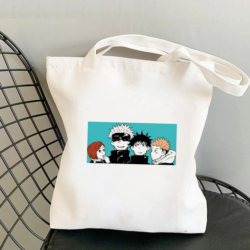 Jujutsu Kaisen impresa bolsa de lona Harajuku bolsa de hombro bolsa de compras de mano de moda Aliexpress Amazon