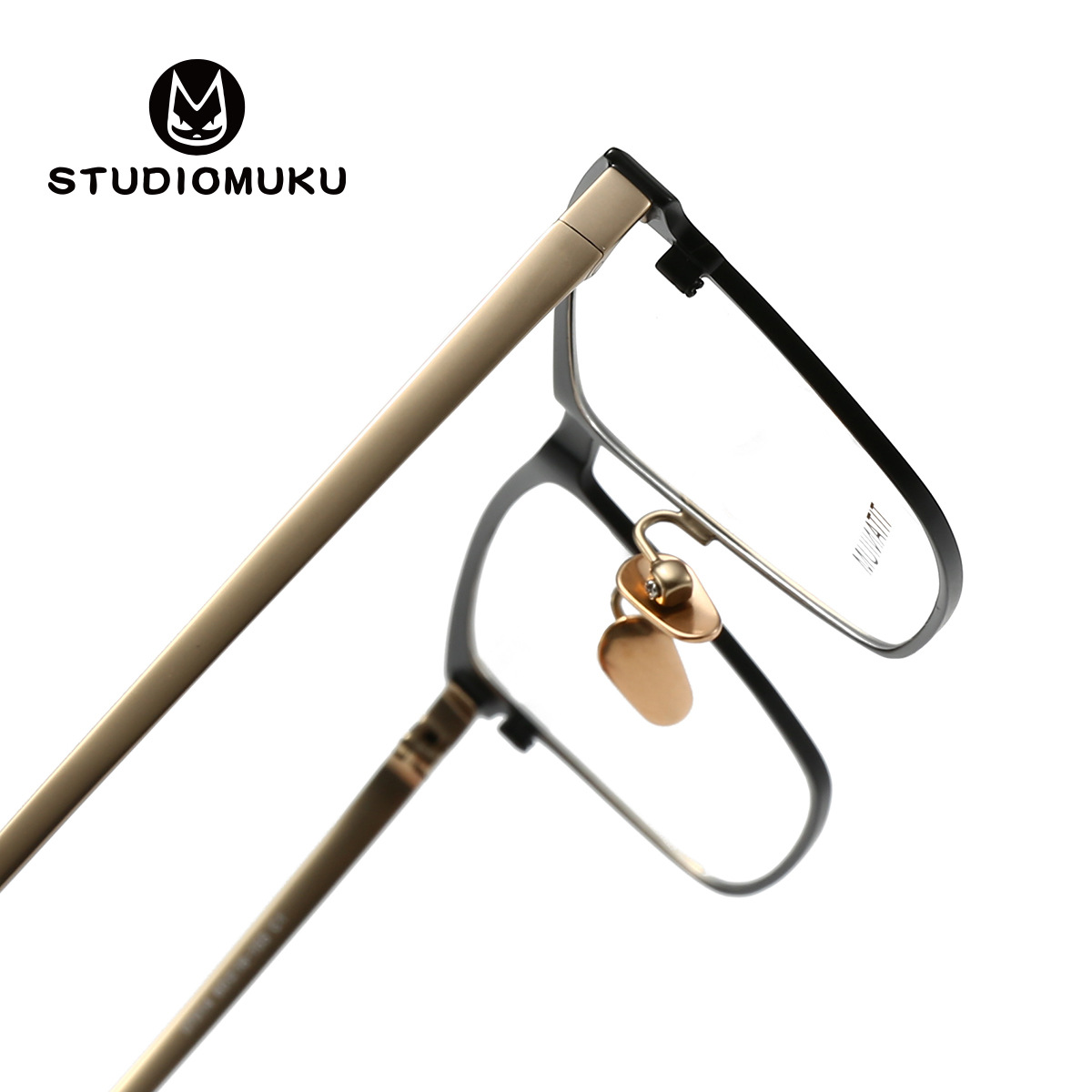 STUDIOMUKU gafas de madera cool, diseño de marco único, marco de gafas de hombre cuadrado cómodo para negocios