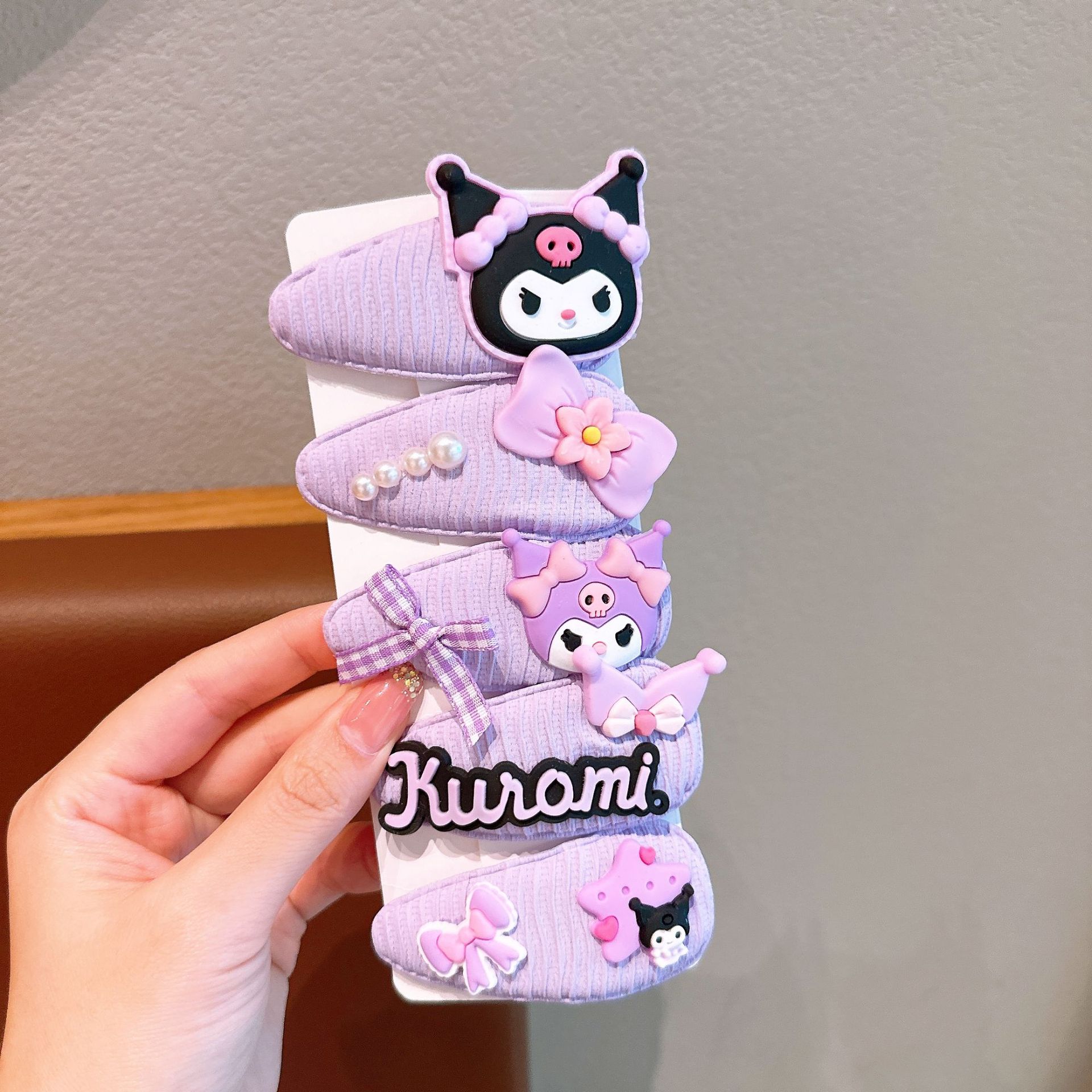 Sanliou brocas de cabello rotas niñas dibujos animados en forma de gota de tela adornos para el cabello de niñas en la frente Kolomi no daña brocas de cabello