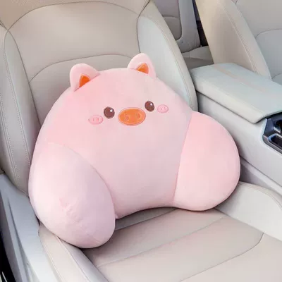 Headrest, Neck Pillow, Seat — Headrest - cute-pig-pink-lumbar-support-single-pack