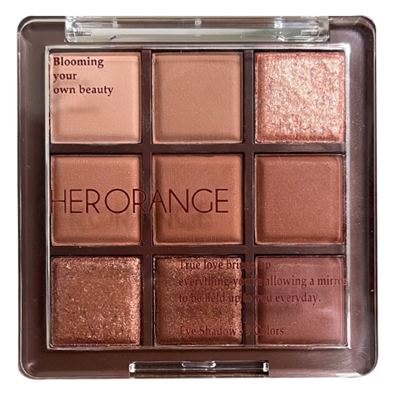 Herorange Nine-Color Chocolate Eyeshadow Palette Pearlescent Matte Large Sequin Fine Shimmer Silkworm Novice Earth Affordable