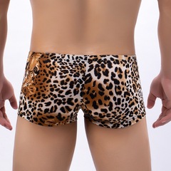 新款男士平角內褲印花豹紋蛇紋低腰性感透氣一件代發