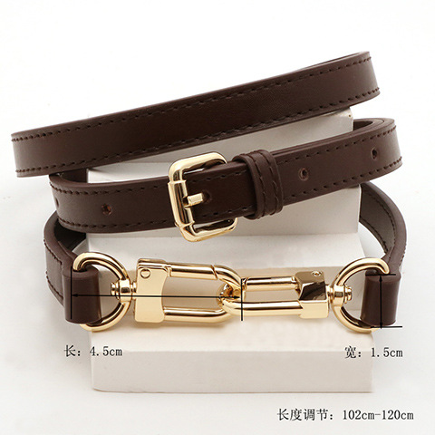 Premium coffee 1.5cm shoulder strap gold buckle