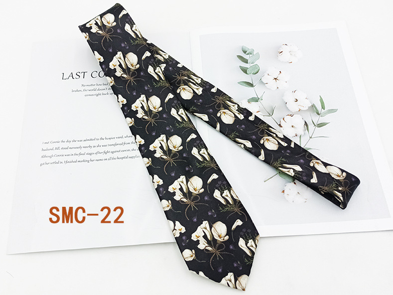 Moda británica impresión digital corbata retro fabricante spot hilo de poliéster mano floral traje de hombre accesorios 8cm