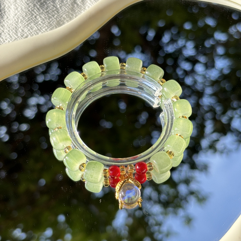 S047-반딧불이 둔둔 그린구슬팔찌#SZ332용