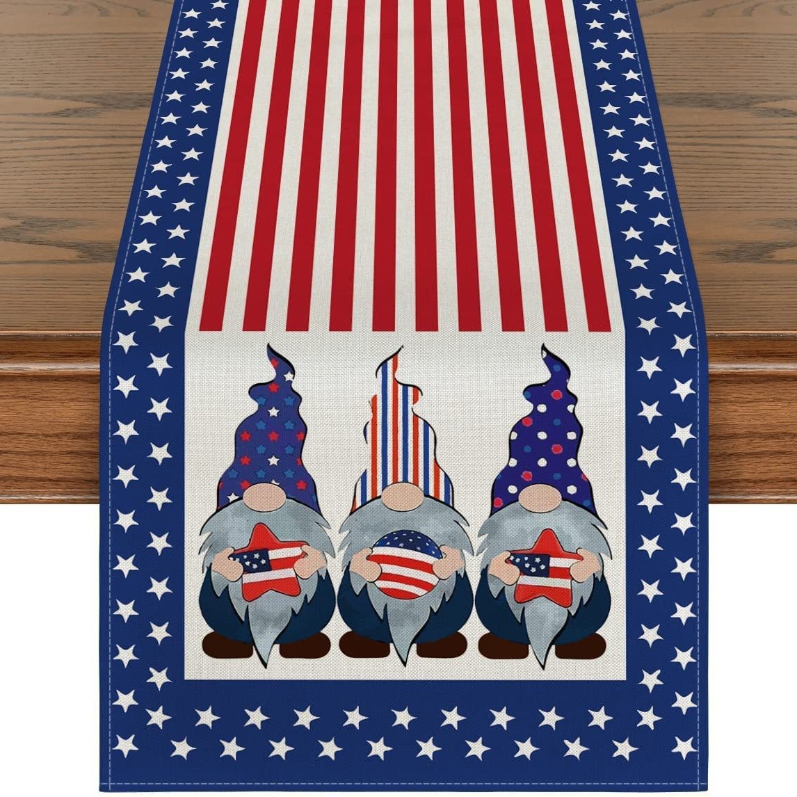 Transfronterizo 2024 Amazon nuevo día independiente pentáculo lino tabla bandera tabla de comedor tabla de té tabla de bandera