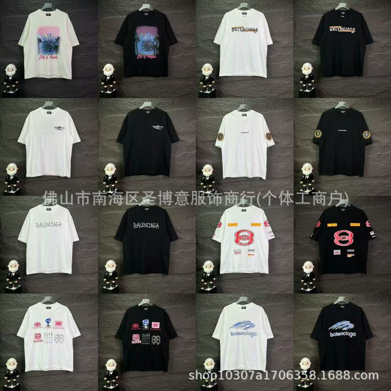 26Ss Cross-Border Paris B Brand High-Quality New Summer Style 300g Pure Cotton Short-Sleeved T-Shirt Foreign Trade Wholesale for Men and Women 26Ss Cross-Border Paris B Brand High-Quality New Summer Style 300g Pure Cotton Short-Sleeved T-Shirt Foreign Trade Wholesale for Men and Women