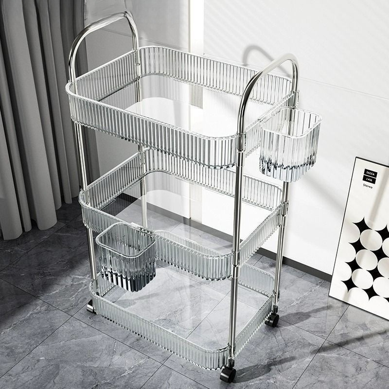 Highly Attractive Acrylic Small Cart Bathroom Toilet Storage Rack Multifunctional Kitchen Snack Multi-layer Storage Shelf Highly Attractive Acrylic Small Cart Bathroom Toilet Storage Rack Multifunctional Kitchen Snack Multi-layer Storage Shelf