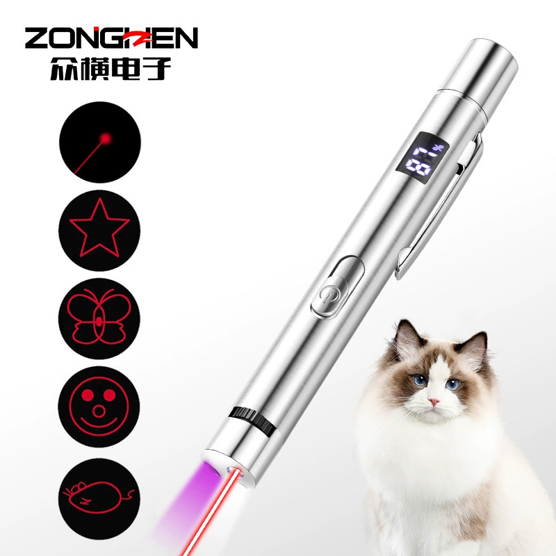 Лазерная забавная кошачья палочка заряжает инфракрасный забавный кошачья ручка с несколькими рисунками, проецируемыми от привет
