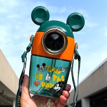 迪士尼儿童夏季水杯带吸管相机造型创意可爱米奇男孩幼儿园水壶女