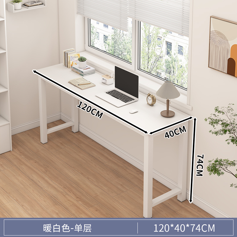 Escritorio de computadora estrecho escritorio doméstico dormitorio de niñas mesa larga de alquiler simple contra la pared mesa larga escritorio de trabajo