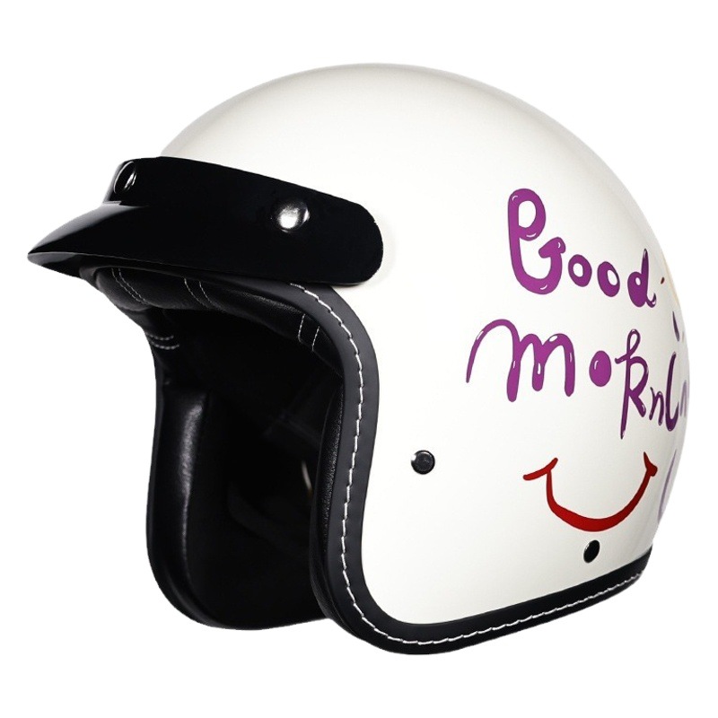 Casco de motocicleta Orz para hombres y mujeres, certificado 3C, casco 3/4, medio casco retro, adecuado para desplazamientos, para todas las estaciones, se puede equipar con Bluetooth.