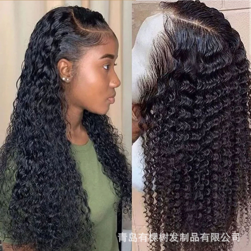 Big lace natural European and American wig African long curly hair ladies chemical fiber front lace wig headgear a generation of hair