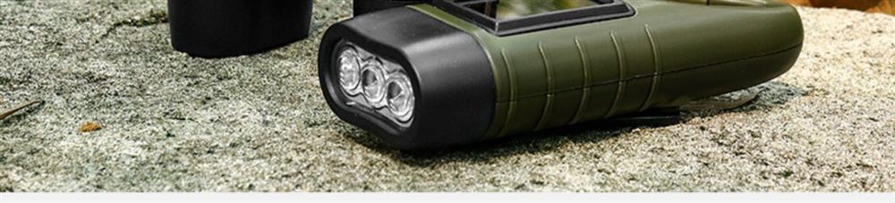 Solar-Powered Hand-Cranked Flashlight, Multi-Functional Camping Power Supply, Emergency Led Light, Outdoor Lighting, Power-Generating Flashlight
