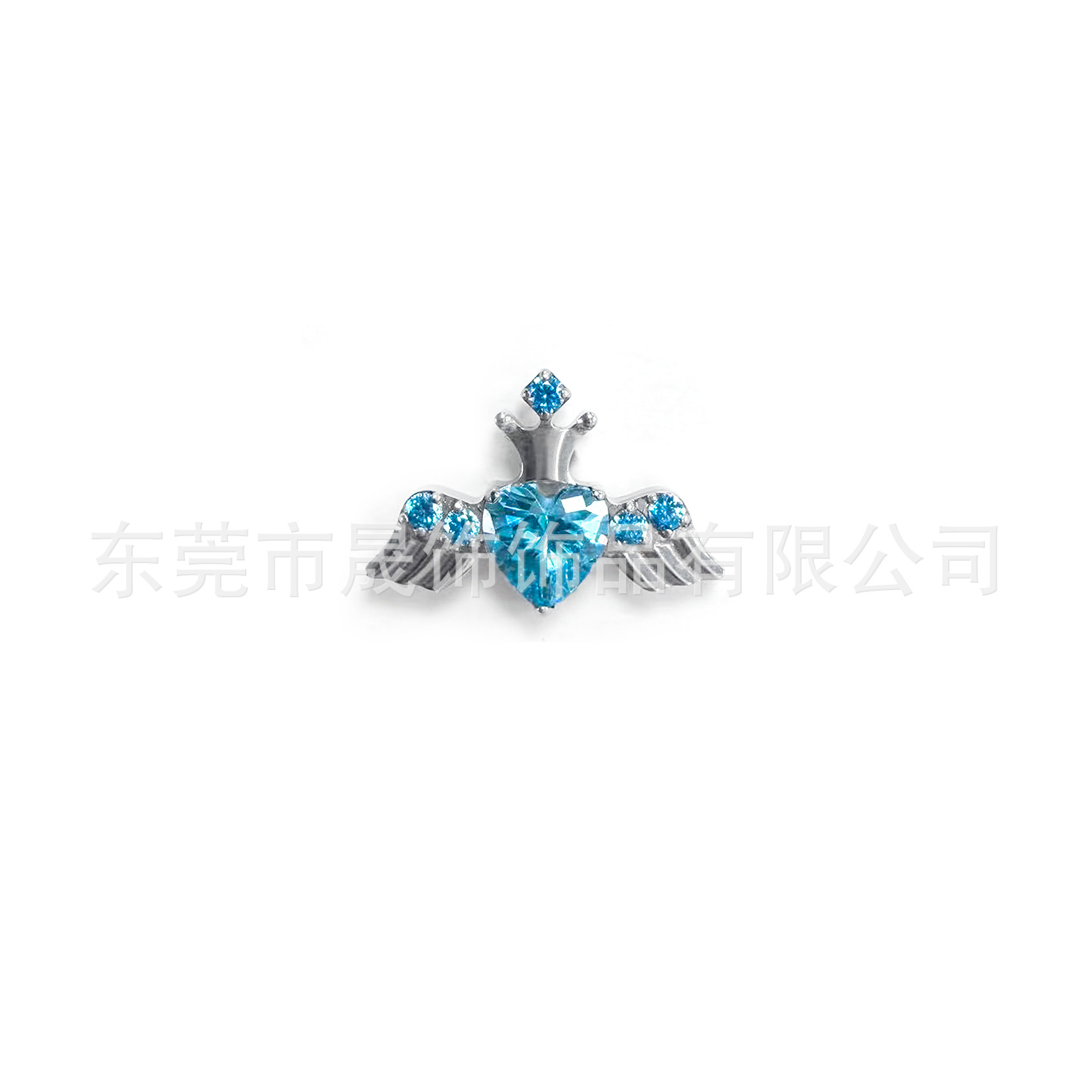 F136 Titanium Alloy Heart 天使翅膀 Ear Stud Studded 5A Cubic Zirconia Helix Cartilage Stud G23 Titanium Internal Thread Piercing Jewelry