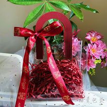 元旦U型透明pvc手提袋情人节结婚伴手礼袋圣诞节礼物高级感手提袋
