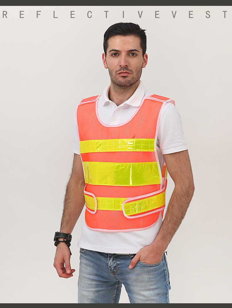 Jiahu chaleco reflectante chaleco de construcción de saneamiento de la escuela de conducción ropa de seguridad de trabajo ropa reflectante red ventilada personalizada