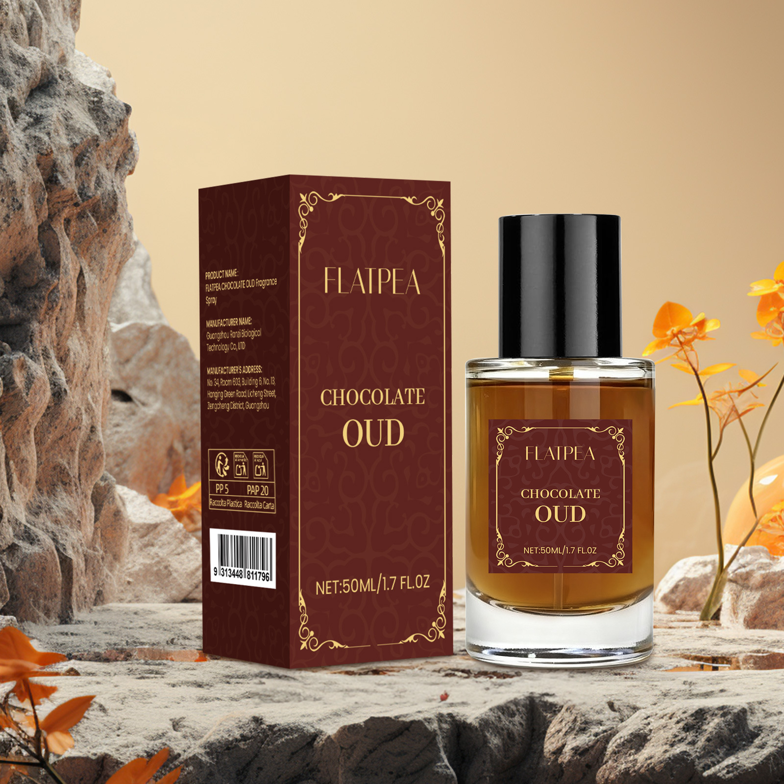 Cross-Border Hot-Selling Men's Long-Lasting Spray Chocolate Woody Fragrance Natural Fragrance 50ml Large Capacity Spot Wholesale