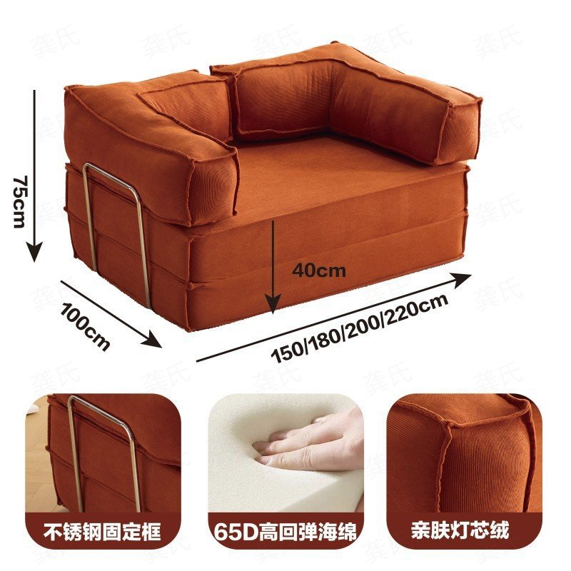 ソファベッド一体型兼用リビングルームホームレンタルルーム圧縮ソファ昼休み怠惰なソファリクライニング折りたたみソファ
