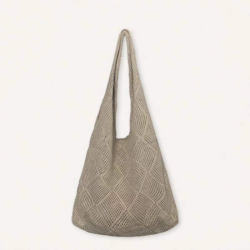 Amazon Cross-border Knitted Bag Women's Retro Hand-woven Wool Bag Simple Tote Bag Single Shoulder Bags