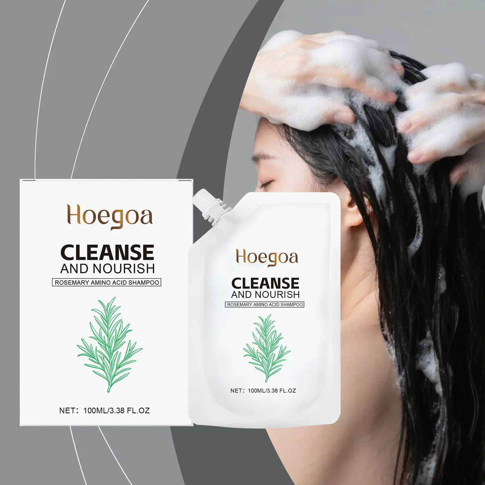 HOEGOA 迷迭香洗发水 清爽温和清洁柔顺亮泽发丝泡沫丰富日常护理