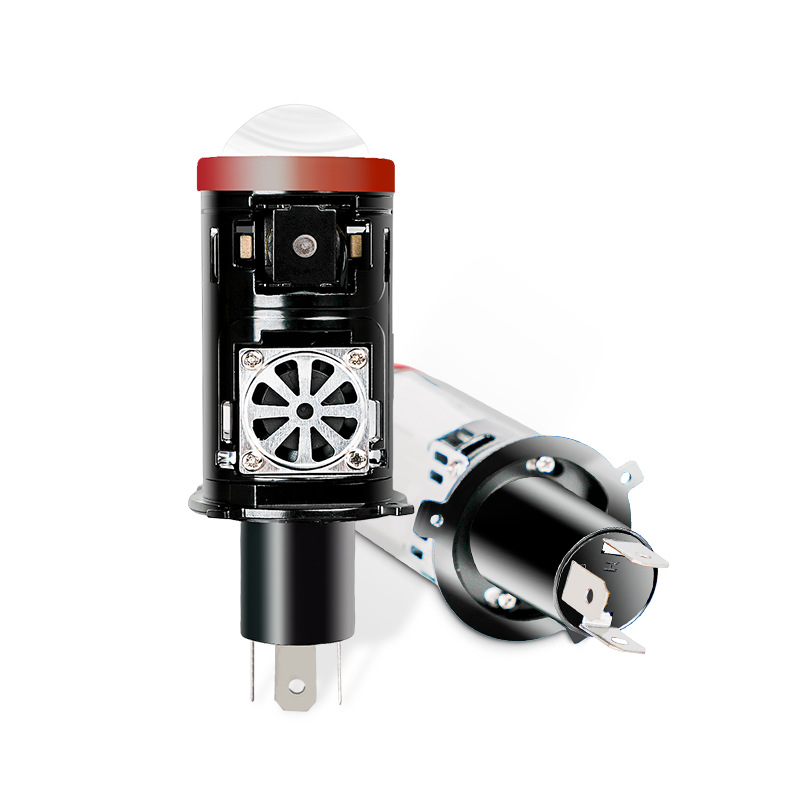 Nuevo H4 mini faro de coche en línea motocicleta LED lejano y cercano todo en uno lente pequeña lámpara ojo de pez bombilla frontal