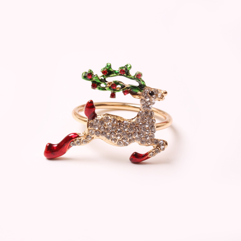 クロスボーダーのクリスマスのヘラジカの雪の鈴のナプキンの輪はクリスマスツリーのナプキンを飾ります。|undefined