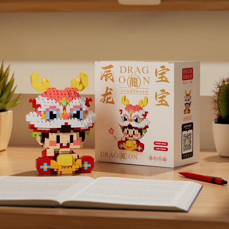 Compatible transfronterizo con micropartículas de Lego caja ciega muñeca de dibujos animados bloques de construcción rompecabezas juguetes ensamblados adornos regalos al por mayor