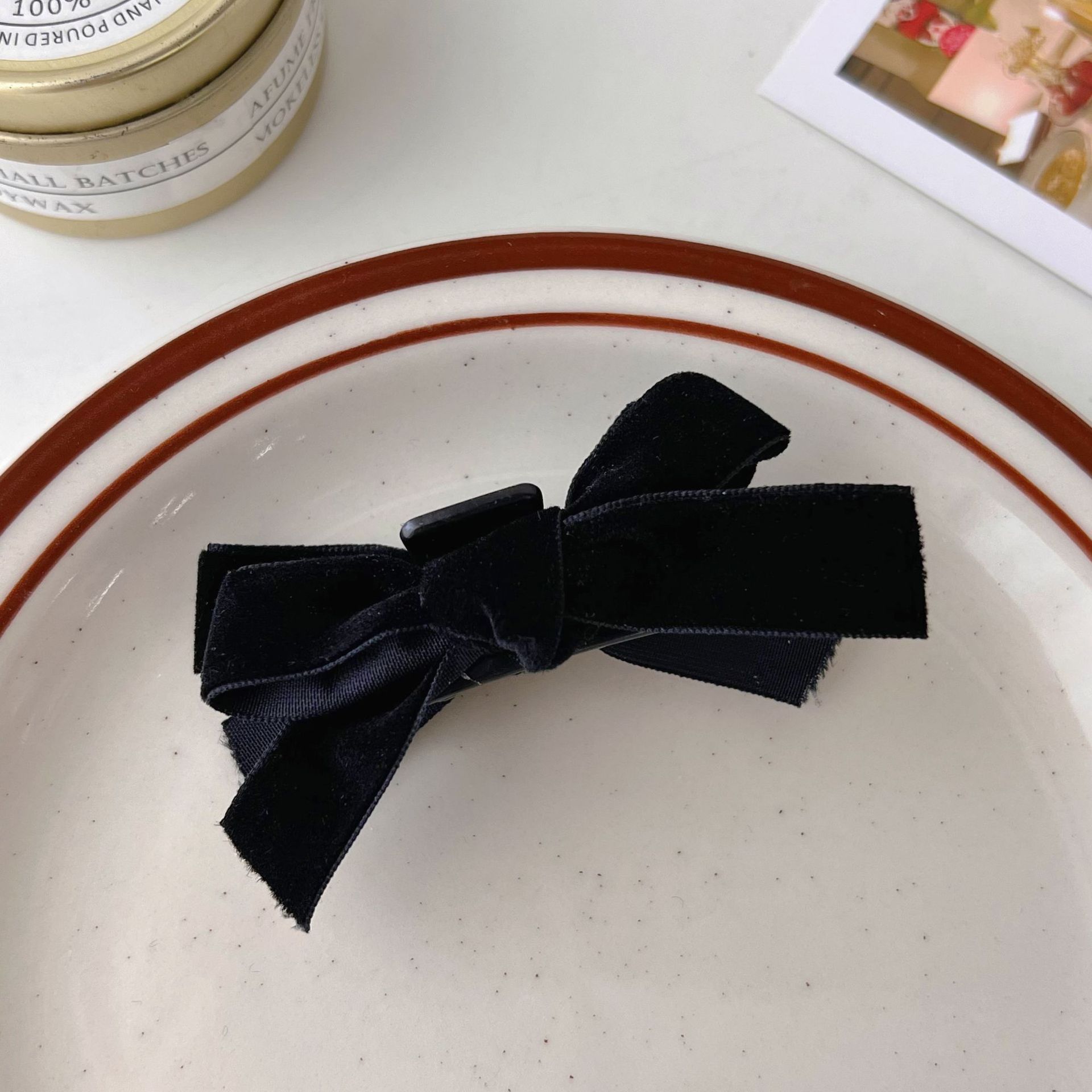 Nuevo azul a cuadros arco horquilla accesorios para el cabello borde del cordón tocado chica corazón flequillo pico clip lindo horquilla