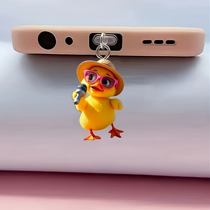 El nuevo tapón antipolvo del teléfono móvil del pato del canto plano de acrílico encantador de Amazon
