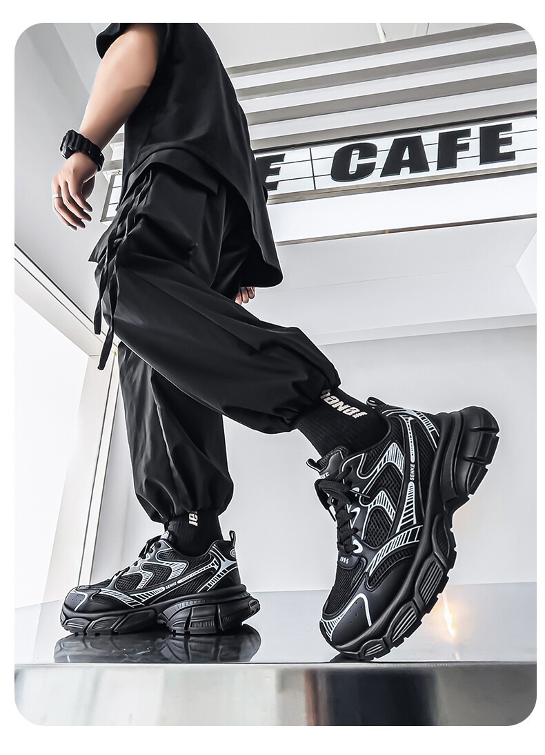 Men's Summer Breathable Trendy Versatile Youth Mesh Sneakers, Casual Running Thick-soled Height-increasing Dad Shoes_vogvips.com