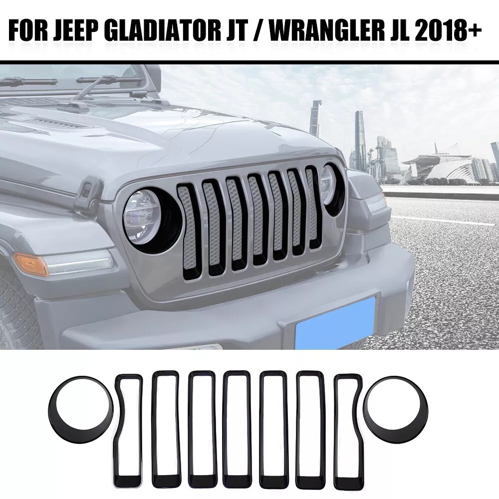 Suitable for 2018 New Wrangler Jl Modification Parts Jl Modified Headlight Ring Center Net Ring Modified Exterior Parts