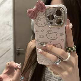 个性kt猫适用苹果16手机壳15/14/13包边iPhone12/11防摔xs/xr/x