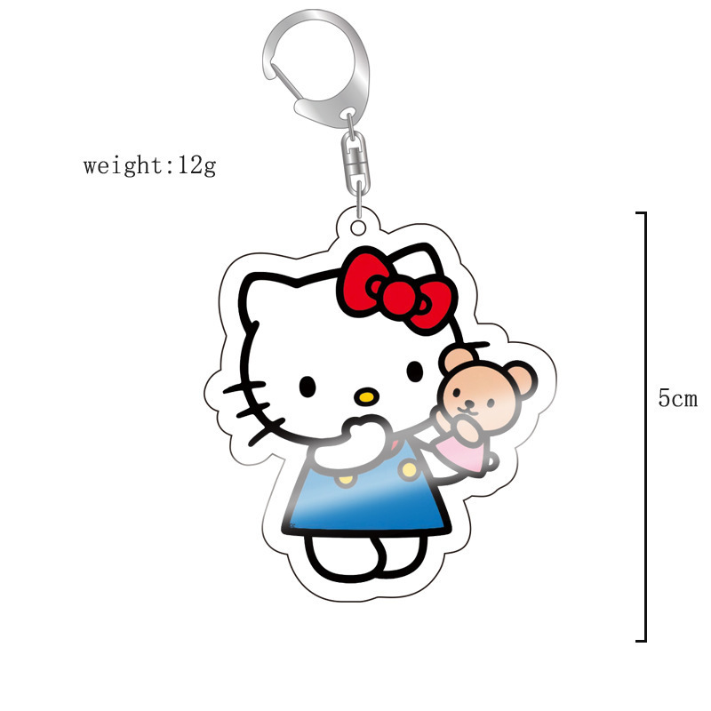 Transfronterizo nuevo animado 2D perímetro Sanliou Hello lindo gato Colomia acrílico llavero image 14