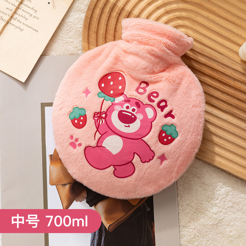 【700ML丨베어-라운드】베어 스윗하트 원형 온수병(플러시)