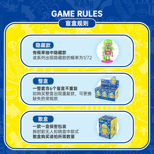 SpongeBob SquarePants Jellyfish Series Blind Box Figure Patrick Star Gacha Doll Mr. Crab Ornament Children’s Building Block Toy