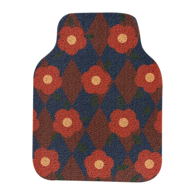 Car Floor Mat Wire Ring Main Driver Single Piece Women's Carpet Small Mat Car Mat Anti-Dirty Mat Universal Car Floor Mat (Avtomobil döşəmə paspasları) - flower-rhombus-front-row-1-default-specifications
