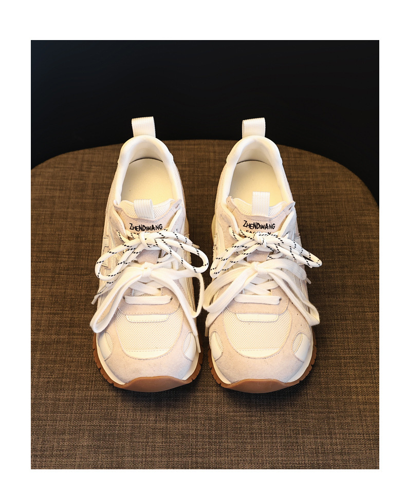Giày sneaker nữ đế dày tăng chiều cao phong cách thể thao — màu be chi tiết 19