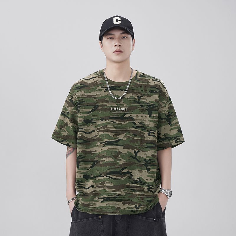 25-Year Summer New Model Men's Special Camouflage Jacquard 230g Fabric Fashion Wild Trendy Design American Style