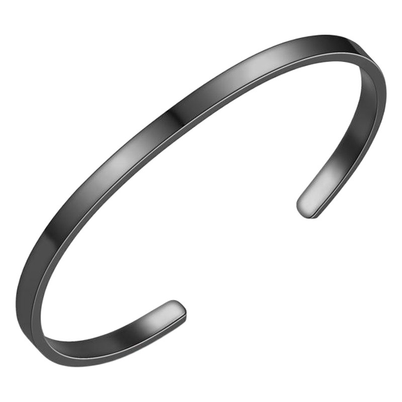 Pulsera de acero de titanio caliente transfronteriza europea y americana brillante pulsera abierta simple de acero inoxidable en forma de C LOOG pulsera de letras