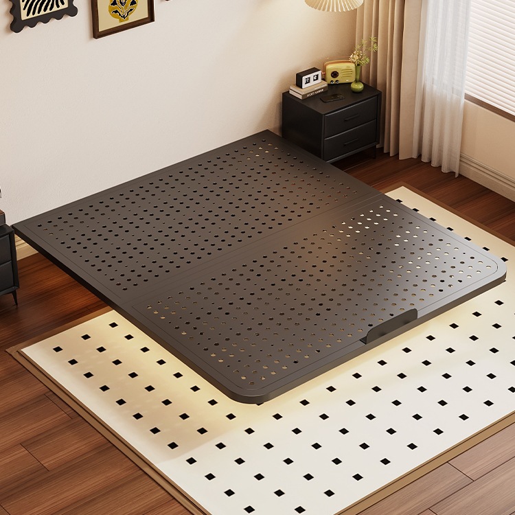 Floating Bed Wrought Iron Double Bed Modern Minimalist Home Use Small Apartment No Headboard Bed Frame Slatted Frame Carbon Steel Frame Bed