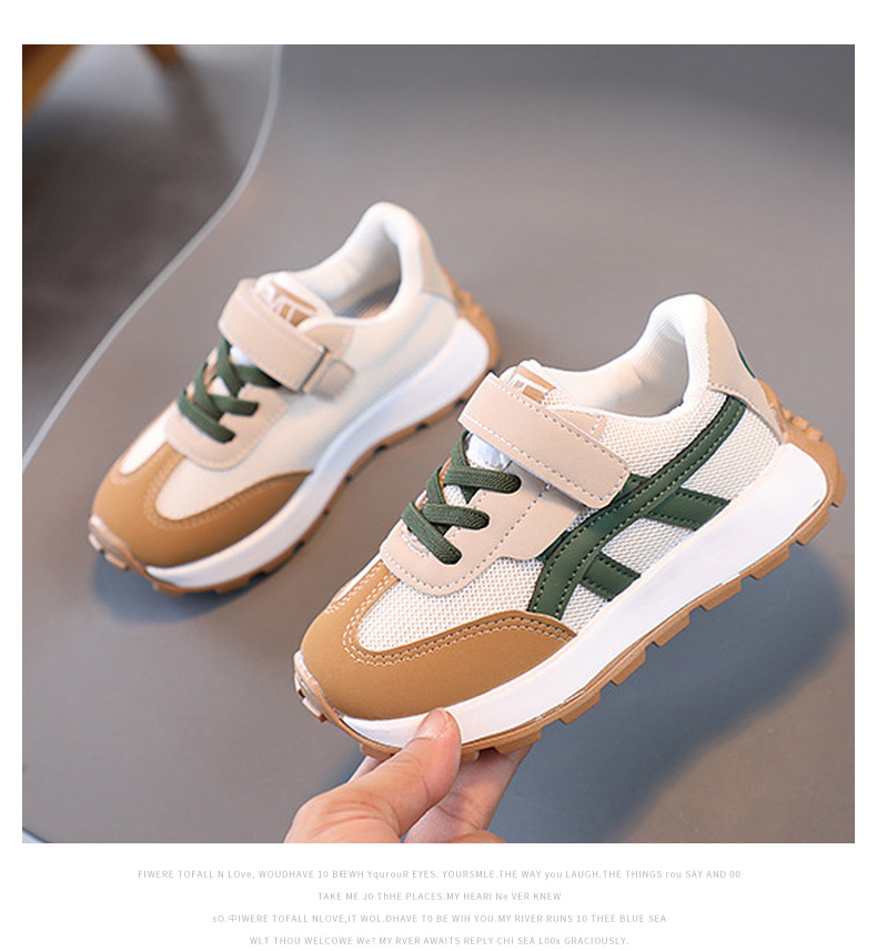 Forrest Gump-sko til børn 2023 Forårs- og efterårssæson Nye pigesko Lille mand talje Mesh-stof Drengefar_voghion.com