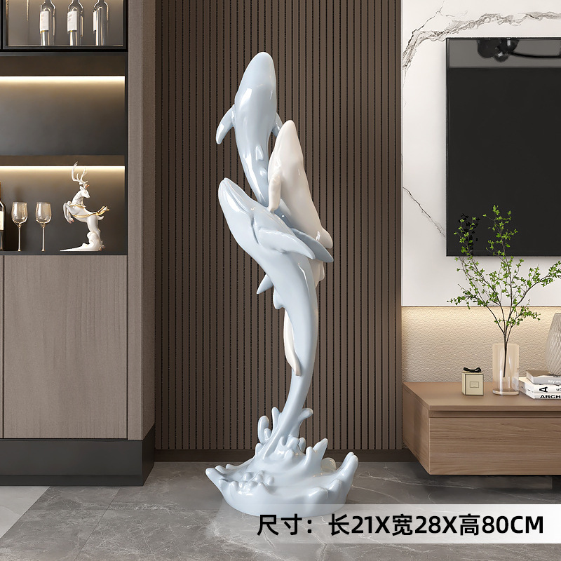 Art de escultura de ballenas de lujo ligero gran lámpara de piso artesanía decoración para el hogar decoración sala de estar TV gabinete junto al sofá