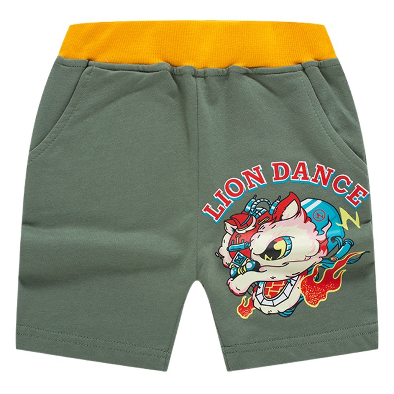 Nueva Ropa de Verano 2026 para Niños, Pantalones Cortos con Estampado de León, Estilo Chino, Pantalones Deportivos para Niños, Pantalones hasta la Rodilla, Venta al Por Mayor
