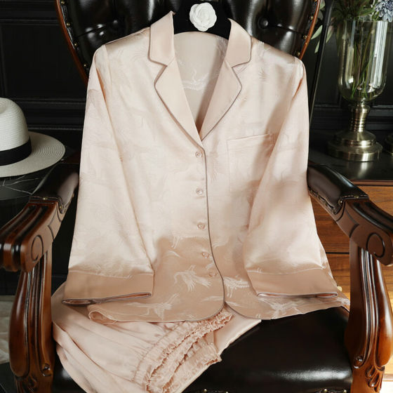Beautiful to the Bone New Chinese Hualuo Heavy 19mm Silk Pajamas 100% Mulberry Silk suit Home Clothes
